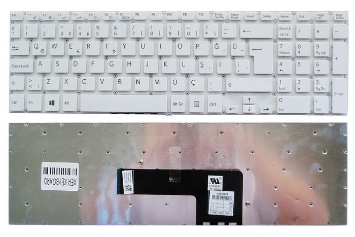 Sony SVF15, Sony SVF15A, Sony SVF15E, Sony SVF15A16CXB, Sony SVF15N17CXB Klavye Türkçe Beyaz AEHK9A001103A