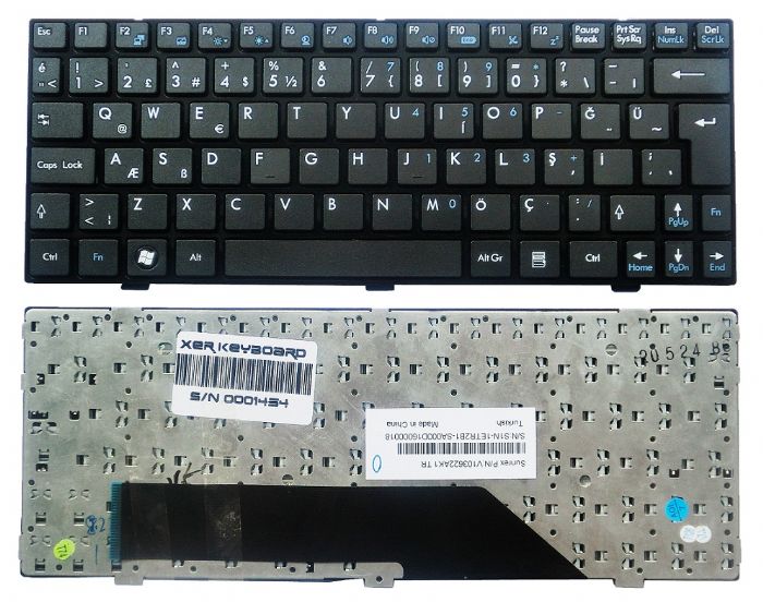 MSI U135 U160 U180 KLAVYE TÜRKÇE SİYAH V103622AK1