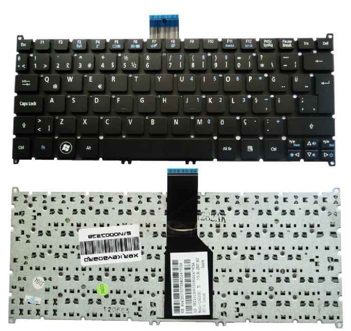 Acer Aspire One 725 ACER 756 ACER AO725 ACER AO756 ACER S3 Acer V5-121 ACER V5-123 ACER V5-131 ACER V5-171 Klavye Siyah V128230BK1