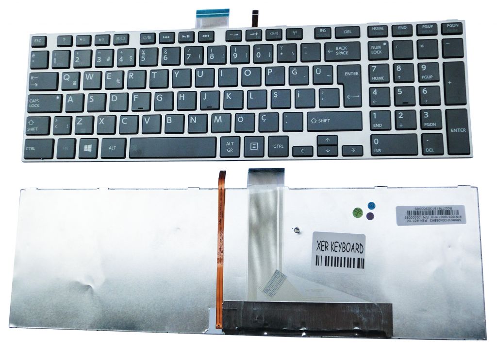 Toshiba C850, Toshiba C855, Toshiba L850, Toshiba L850D, Toshiba L870, Toshiba L870D, Toshiba P875 Klavye Türkçe (Işıklı) NSK-TVMBU 0T 9Z.N7UBU.M0T 0KN0-C33TU13