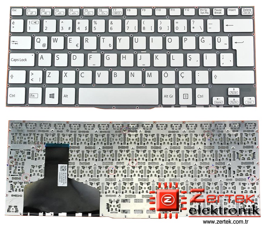Sony SVF13 Klavye Türkçe (Gümüş)