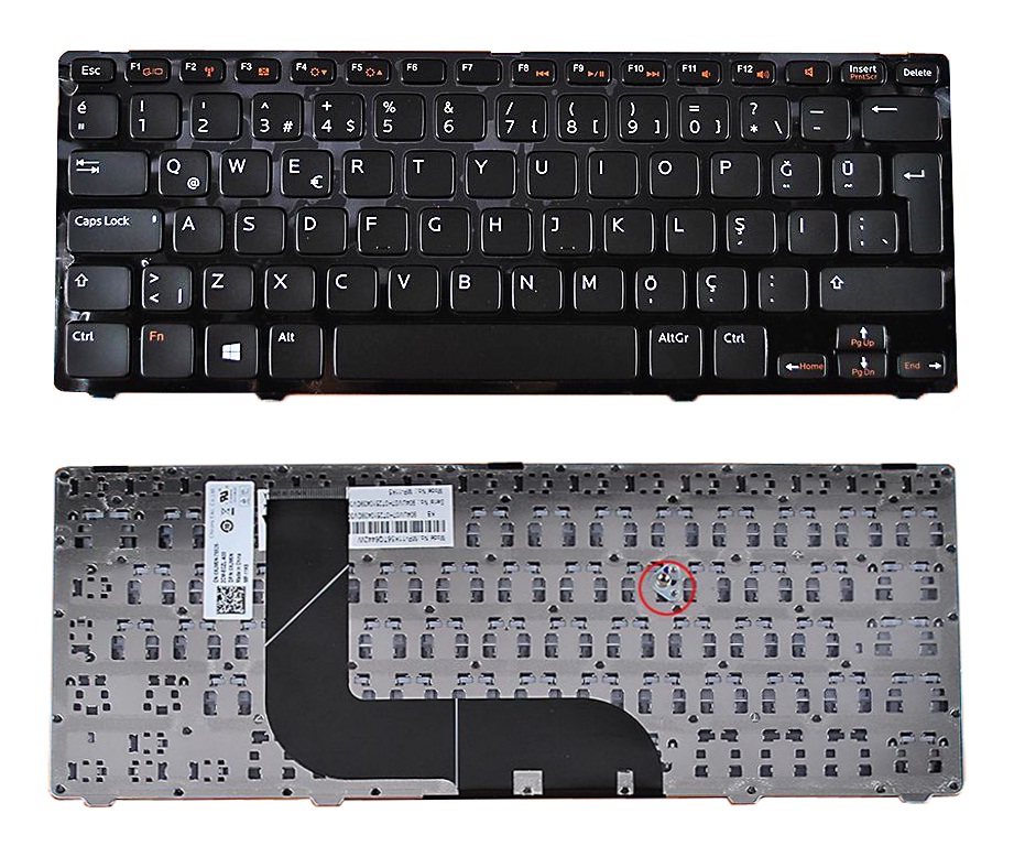 Dell 13Z-5323, Dell 14Z-5423, Dell N411Z, Dell 14Z-1618I, Dell 14Z 5423,  Vostro 3360 V3360D V3450D V3460D V3560D  Klavye Türkçe MP-11K56TQ6442W