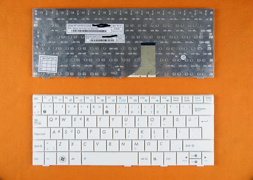 ASUS Eee Pc 1001, Asus 1005, Asus 1008 Klavye Türkçe Beyaz
