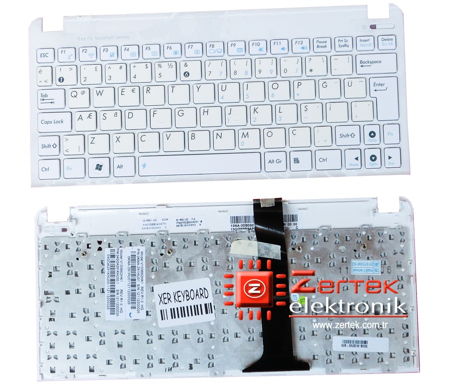 ASUS Eee Pc 1011,1015, X101, KLAVYE TÜRKÇE BEYAZ MP-10B66TQ-528 V103646HK1 (KASALI)