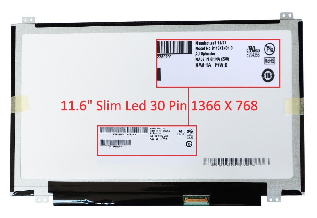 Au Optronics 11.6 30 Pin Slim Led 1366X768 B116XTN01.0 B116XTN02.3 Lcd Panel