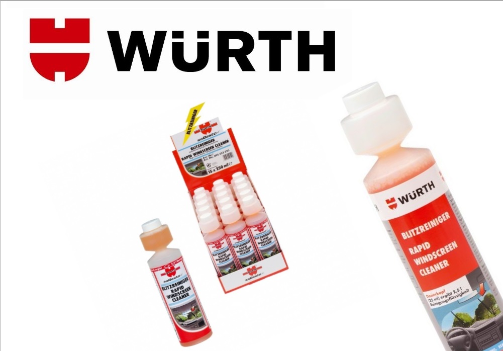 Würth Konsantre Cam Temizleme Sabunu 250 ml. (Dozajlı Kutu 10 Doz)