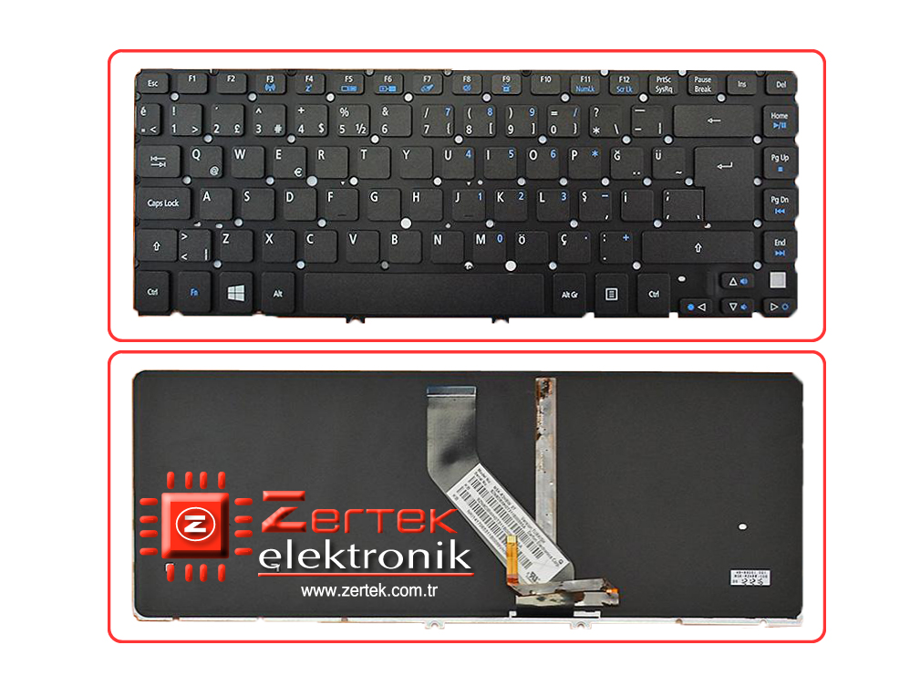 Acer V5-471, Acer V5-431, Acer M5-481 Klavye Türkçe (Işıklı)