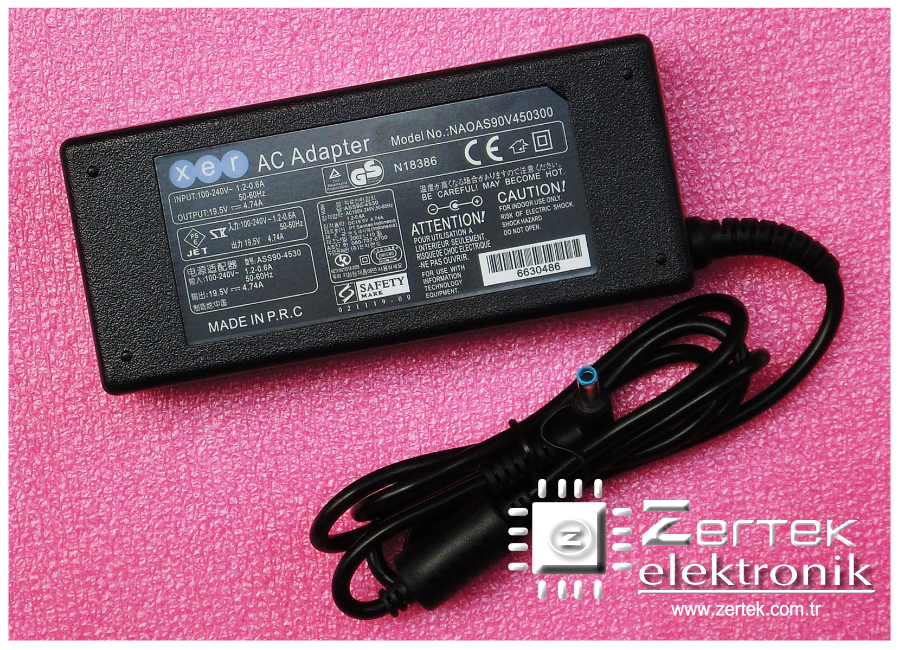 Asus 90 Watt 19.5V 4.74A Asus P2530UJ, Asus ADP-90YD Ultrabook Adaptör 4.5 X 3.0 Yeni Tip İnce Pinli