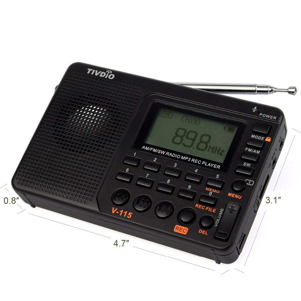 Retekess V-115 Radyo, MP3 Çalar AM/FM/SW (TIVDIO)