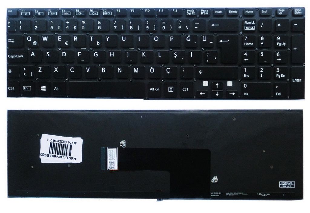 Sony SVF15, Sony SVF152, Sony SVF153, Sony SVF15AA1MT, Sony SVF15A17SCB, Sony SVF15A18SCB, Sony SVF1541 Klavye Türkçe Siyah AEHK9A001103A
