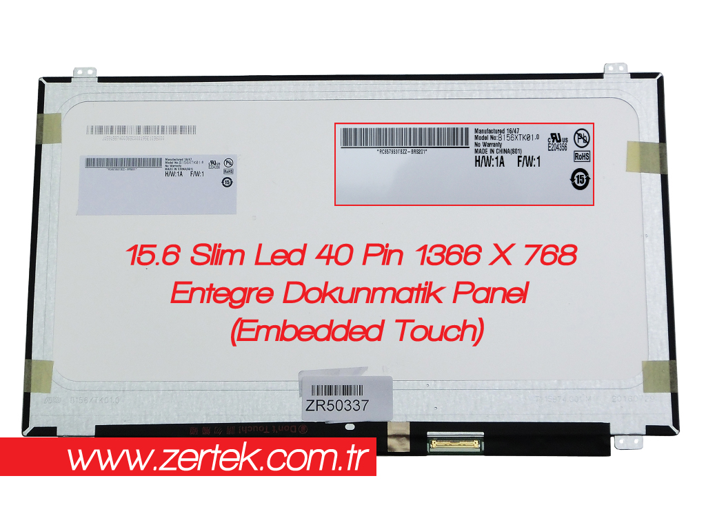 Au Optronics 15.6 40 Pin Slim Led 1366X768 B156XTK01.0 Samsung LTN156AT40-D01 LTN156AR36-001 Dokunmatik Lcd Panel