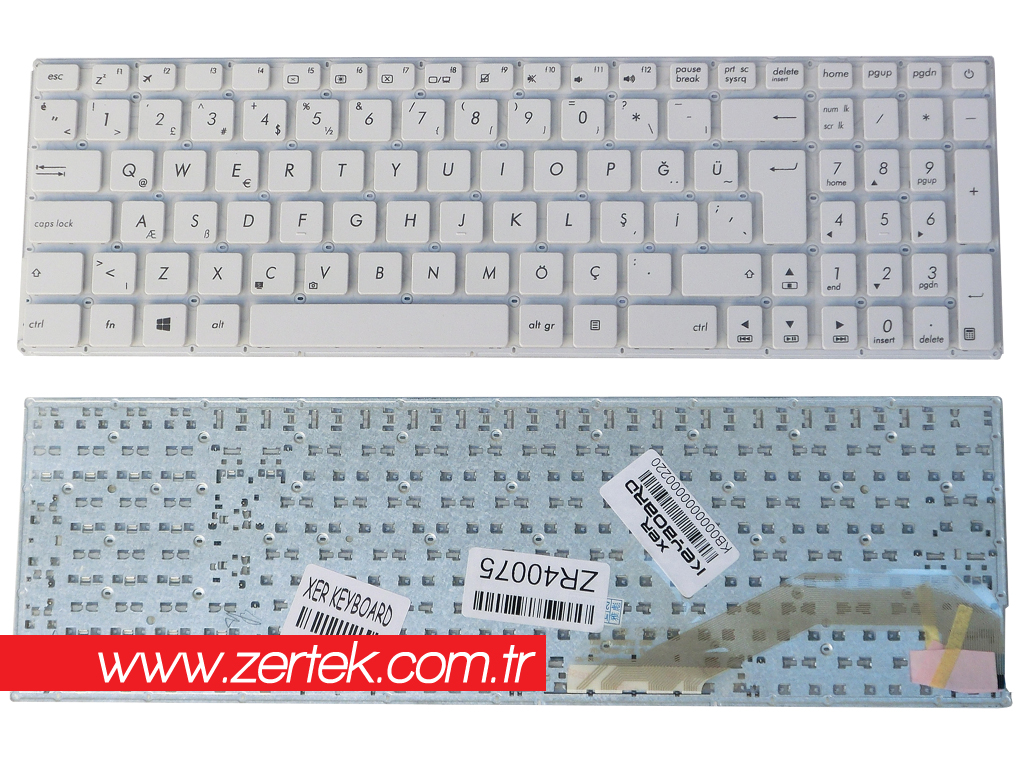 Asus X540, Asus X540L, Asus X540LA, Asus X540LJ, Asus X540S, Asus X540SA, Asus X540SC Klavye Türkçe Beyaz