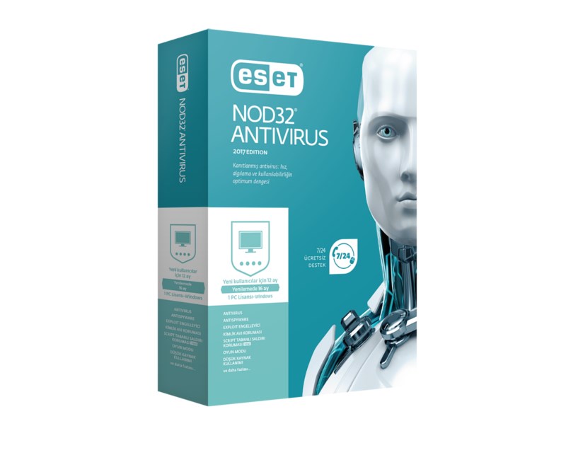 Eset Nod32 Antivirüs V10 1 Kullanıcı 1 Yıl Kutu