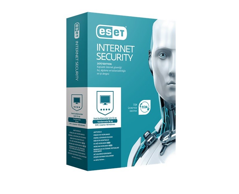 Eset İnternet Security Kutu 1 Kullanici 1 YIL V10 2018