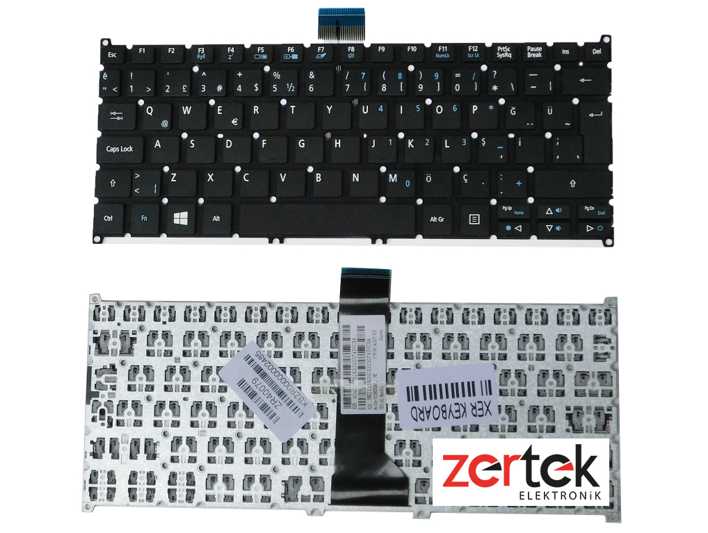 Acer V5-122, Acer V5-122P, Acer MS2377, Acer E3-112 Klavye Türkçe ZHJ AEZHJA00020 NSK-R7CSQ 9Z.N9RSQ.C0T