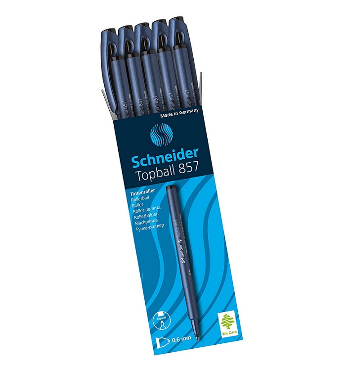 Schneider Topball 857 0.6 mm. Roller Kalem Siyah 10 Adet Kutu