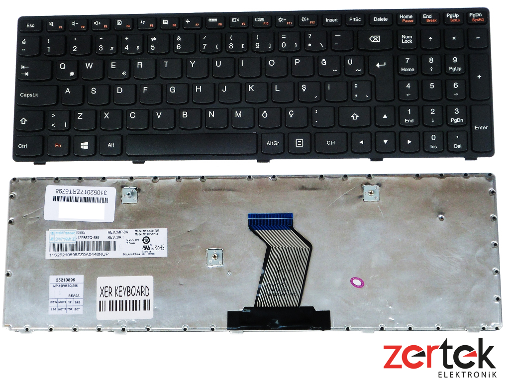 Lenovo G500, Lenovo G505, Lenovo G510, Lenovo G700, Lenovo G710 Klavye Türkçe T4G9-TUR MP-12P86TQ-686 MP-12P86TQ-6861