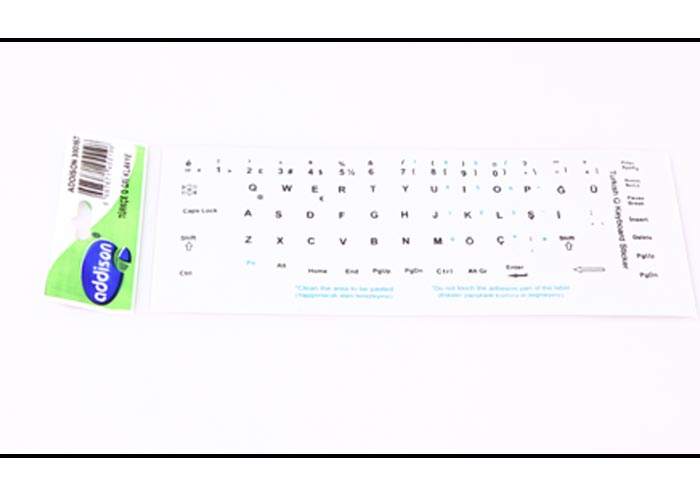 Addison 300165 Türkçe Q Beyaz Klavye Sticker