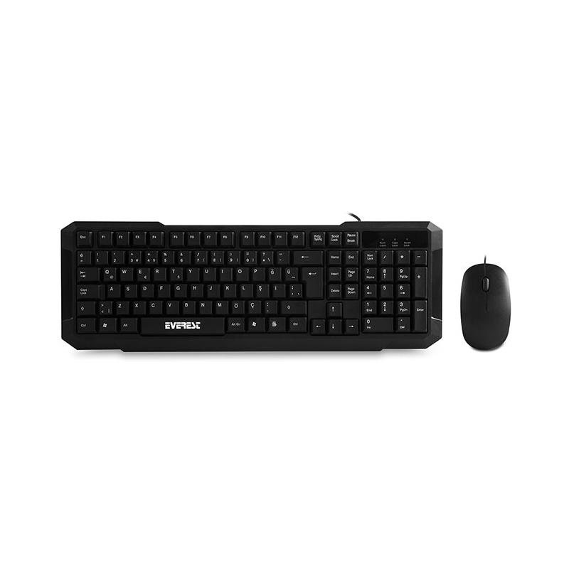 Everest KM-515 Siyah Usb Combo Q Standart Klavye + Mouse Set