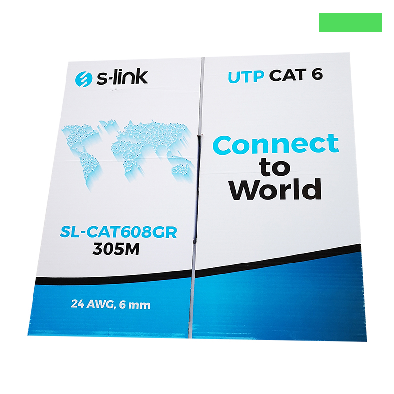 S-Link SL-CAT608GR Yeşil Cat6 Utp ( 305 Metre ) 24 Awg Network Kablosu