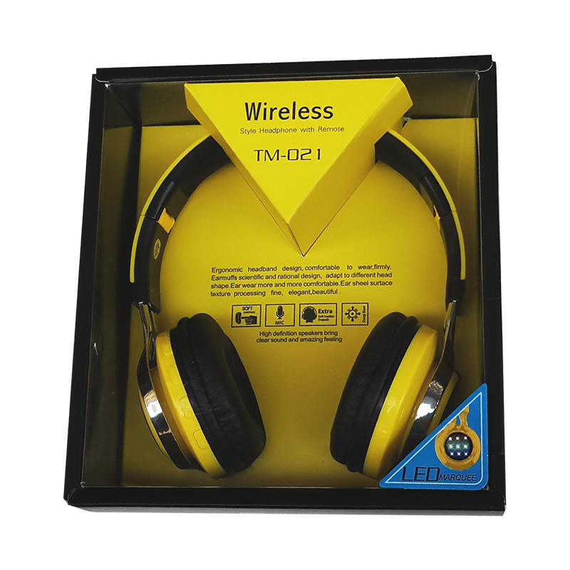 Raynox TM-021 Şarjlı Led Bluetoth Kulaklık Sd + Fm Destekli Sarı