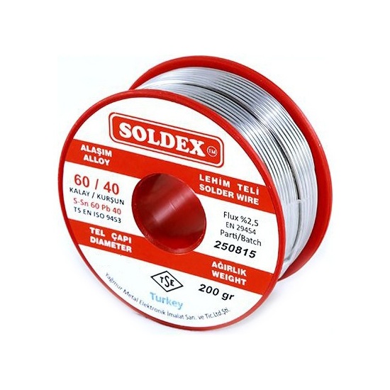 Soldex 200GR 0.75mm. İnce Lehim Teli SN60-PB40