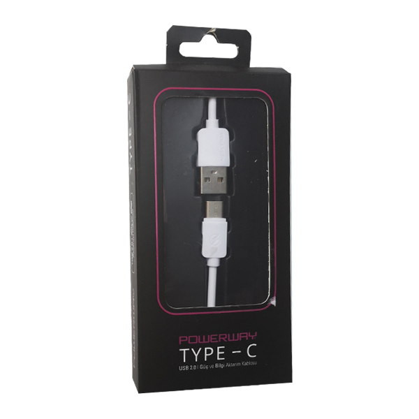 Powerway TY01 Type-C Usb Şarj Data Kablo