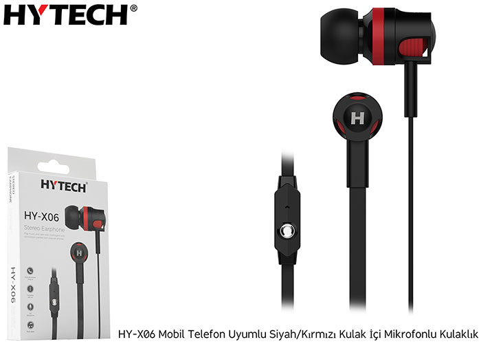 Hytech HY-X06 Mobil Telefon Uyumlu Siyah/kırmızı Kulak İçi Mikrofonlu Kulaklık