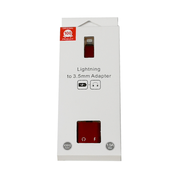 iPhone Lightning 3.5mm Kulaklık Dönüştürücü Kırmızı