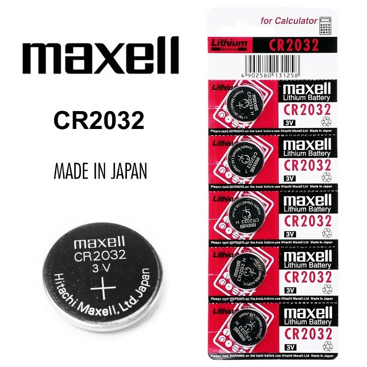 Maxell CR2032 Lityum Bios Pil 3V 220mAh 5 Adet Kart