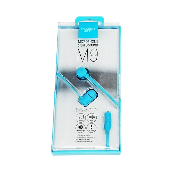 Powerway M9 Microphone Stereo Sound Mavi Kulaklık