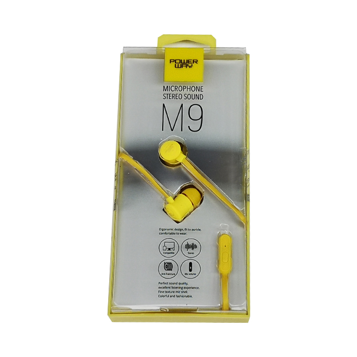 Powerway M9 Microphone Stereo Sound Sarı Kulaklık