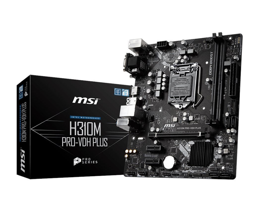 Msi H310M PRO-VDH PLUS 1151P DDR4 Ses Glan HDMI/DVI/VGA Usb3.1 Matx Win10/Win7