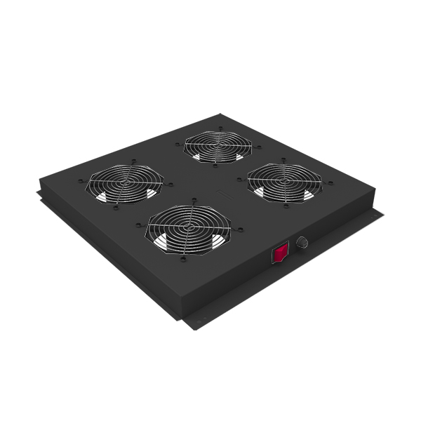 Ager AA-VG-F4T-A-S1 Dikili Tip Termostatlı 4 Lü Fan Modülü (9005 Siyah)