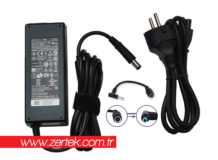 Dell 90 Watt, Dell PA3E, Dell DA90PM111, 19.5V 4.62A İğne Uç Orjinal Notebook Adaptör 7.4 X 5.0 + 4.5x3.3mm Çevirici