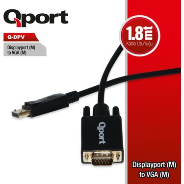 Qport Q-DPV Displayport To Vga Çevirici Kablo