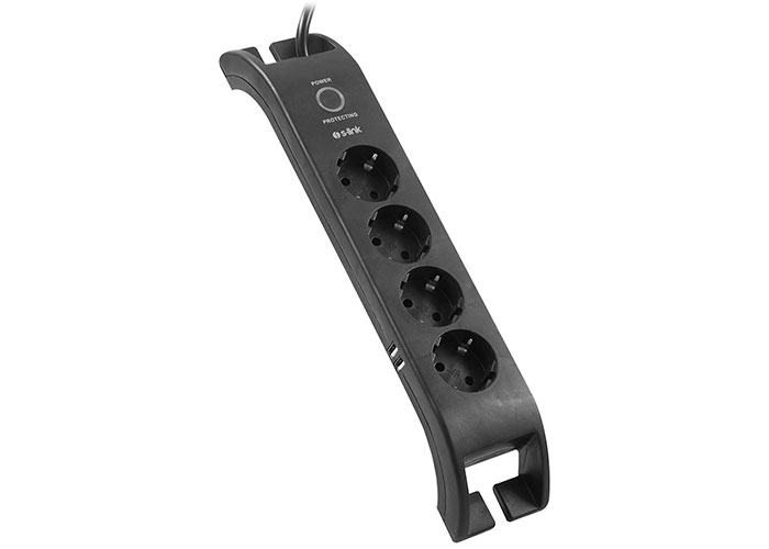 S-link SPG3041 2m 2xUSB=2.4a 3G1.5mm2 900 Joule 4lü Akım Korumalı Siyah Priz