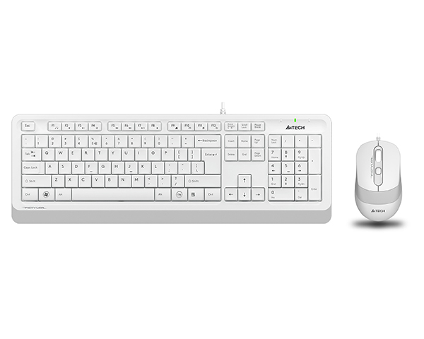 A4 Tech F1010 Q Usb Beyaz TR Multimedya Klavye + Optik Mouse