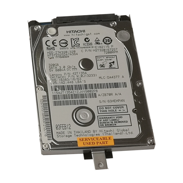Hitachi 2.5 320GB Sata 7200RPM Notebook Harddisk Z7K320-320 FRU 75Y5139