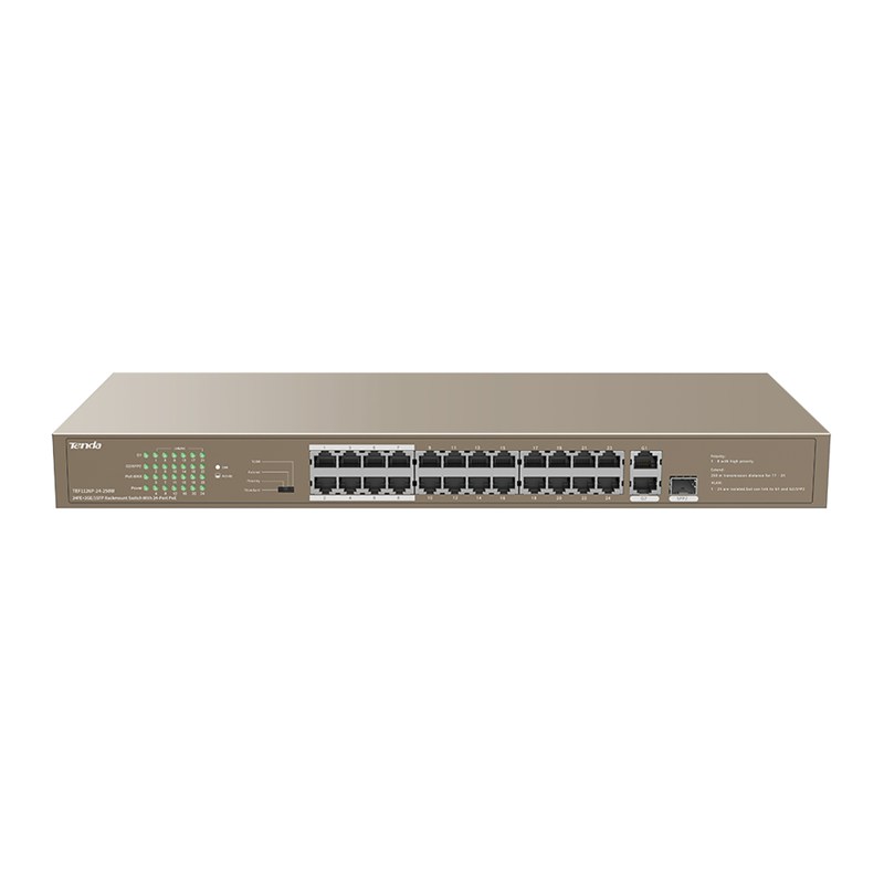 Tenda TEF1126P 24 Port 10/100 PoE +2 Uplink +1 SFP Yönetilemez Switch 225W
