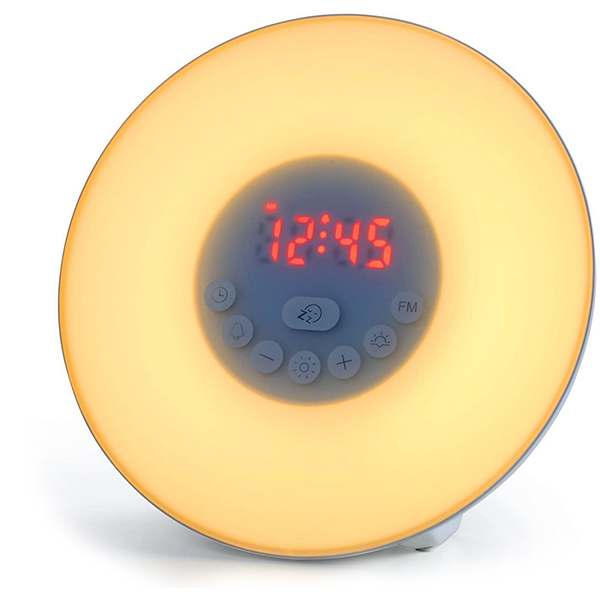 Bioxo Wake-Up Ayarlanabilir 6 Renkli Gece Lambası/Fm Radyo/Alarmlı Saat