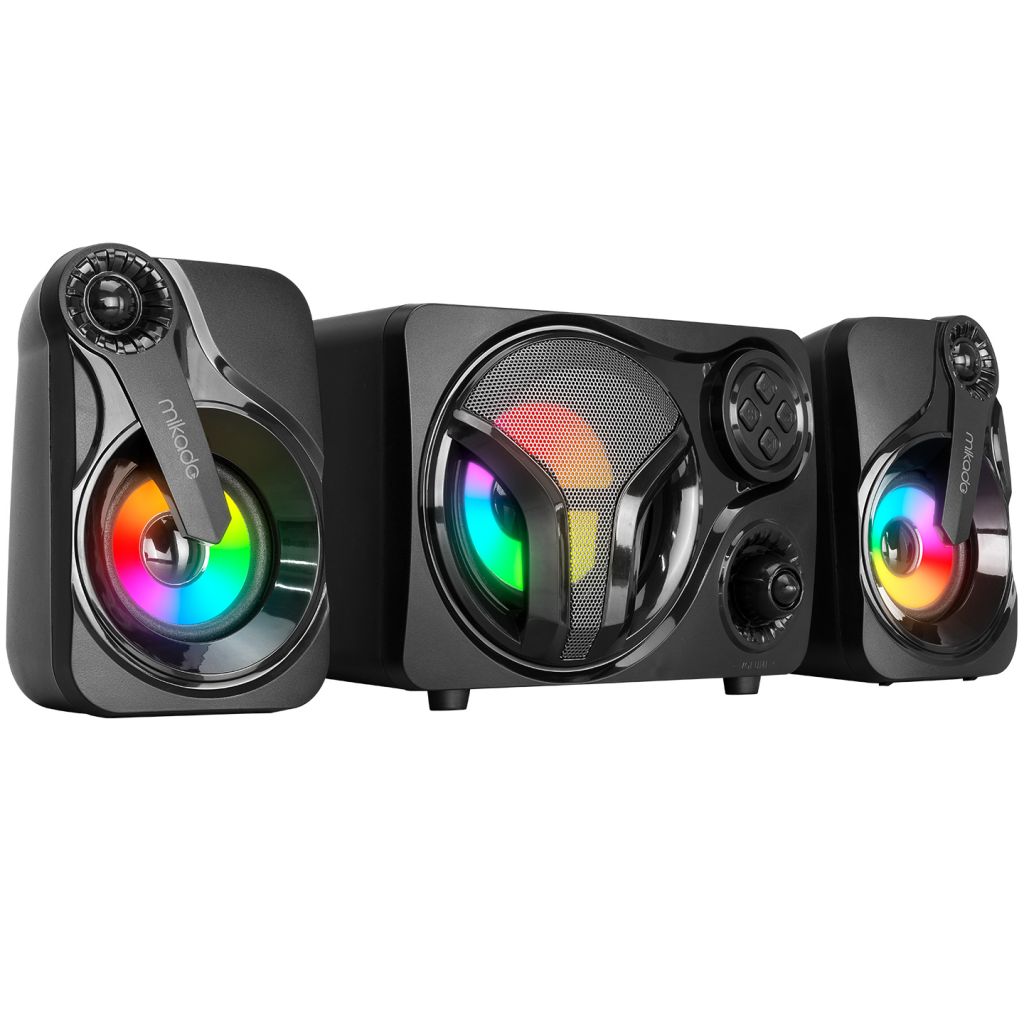 Mikado MD-BT28 2+1 12W Siyah Multimedya FM/BT/TF/USB Led Speaker Hoparlör