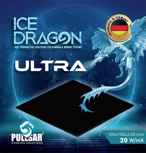 Pullsar ICE DRAGON ULTRA Thermal Pad 100*100*2.0 mm 20 W/m*k