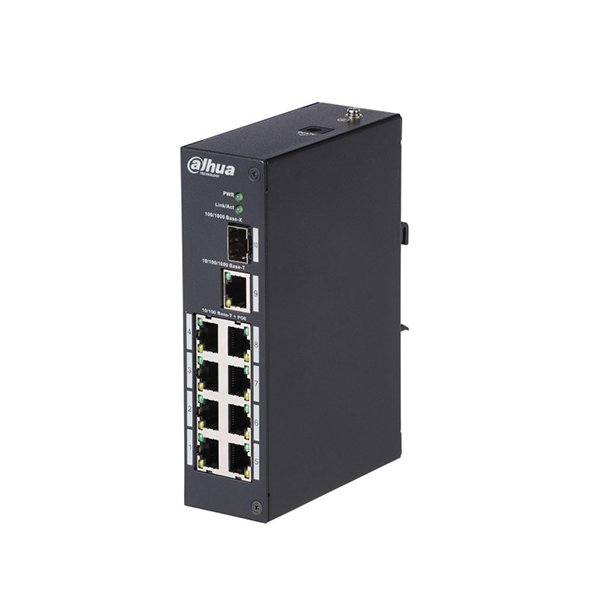 Dahua PFS3110-8ET-96-V2 8 PORT 10/100 PoE +1 Uplink +1 SFP Yönetilemez Switch 96W