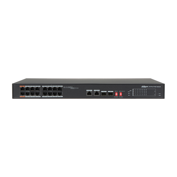 Dahua PFS3218-16ET-135 16 Port 10/100 PoE +2 Uplink +2 SFP Yönetilemez Switch 135W