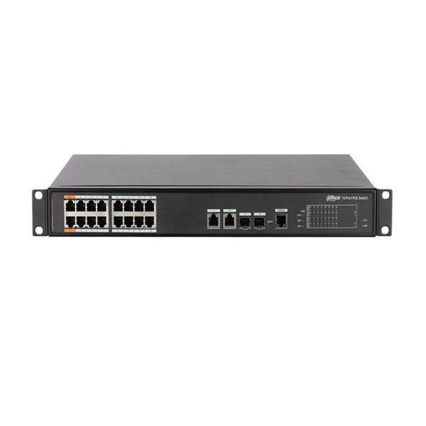 Dahua PFS4218-16ET-240 16 Port10/100 PoE +2 Uplink +2 SFP  Yönetilebilir Switch 240W