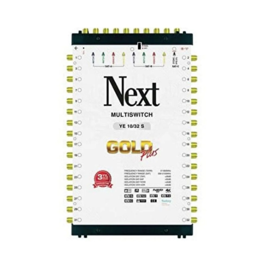 Next YE-10/32 Gold Plus Sonlu Adaptörlü 4K Merkezi Uydu Santrali