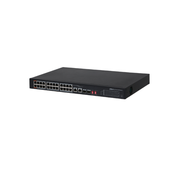 Dahua PFS3226-24ET-240 24 Port 10/100 PoE +2 Uplink +2 SFP Yönetilebilir Switch 240W