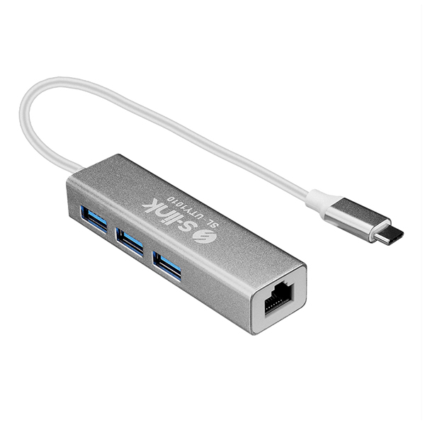 S-link SL-UTY1010 TPYE-C TO USB 3.0  3 Ports + RJ45 Gigabit Ethernet Hub