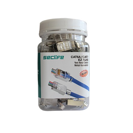 Seclife SNW-7030P EZ-RJ45 CAT6/7 Yeni Nesil Pass Type Metal Konnektör 70 Adet